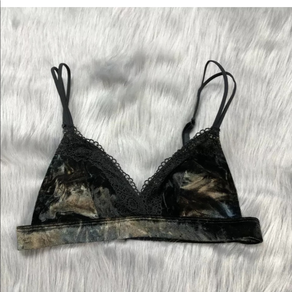 Xhilaration Velvet Triangle Soft Bralette Sz XS